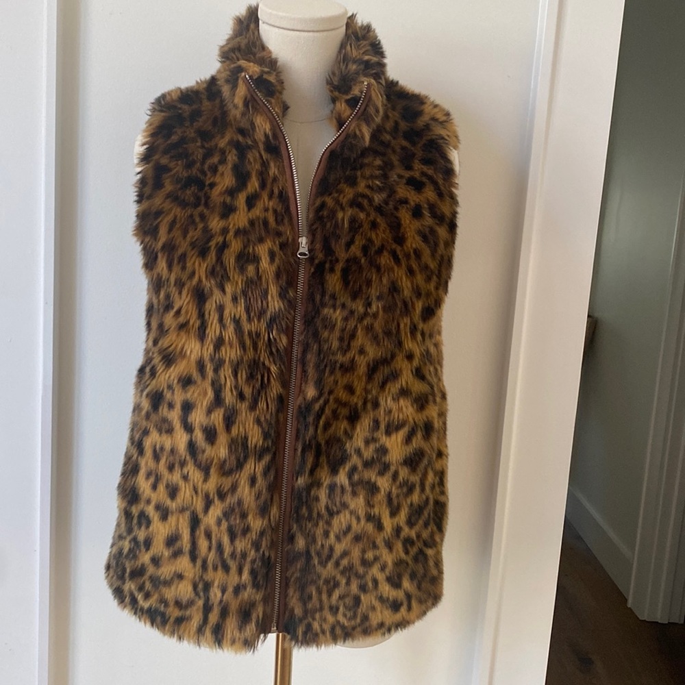 Jcrew faux fur vest
